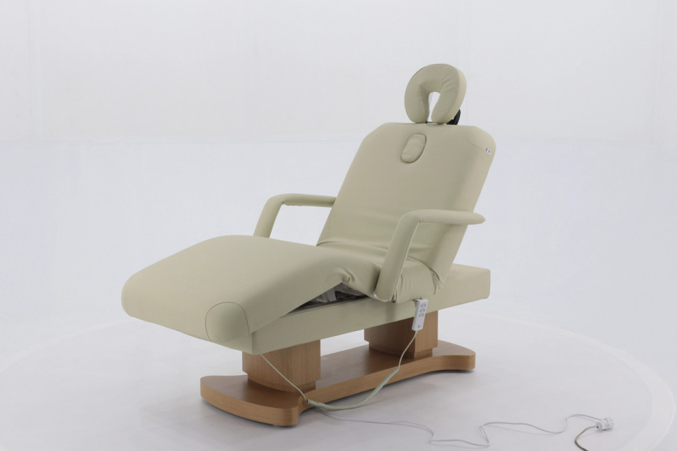 Массажный стол электрический MED-MOS ММКМ-2 (КО-156Д) светло-бежевый/светлое дерево